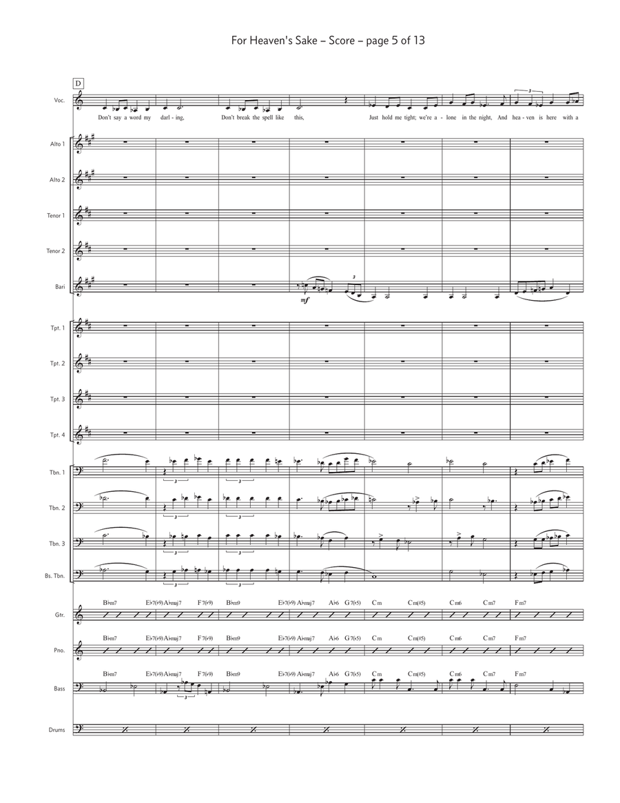 For Heaven's Sake Jazz Ensemble scores gallery preview page 5
