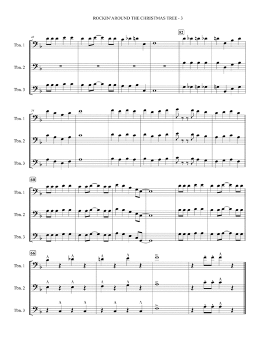 Rockin' Around The Christmas Tree Trombone Trio scores gallery preview page 4