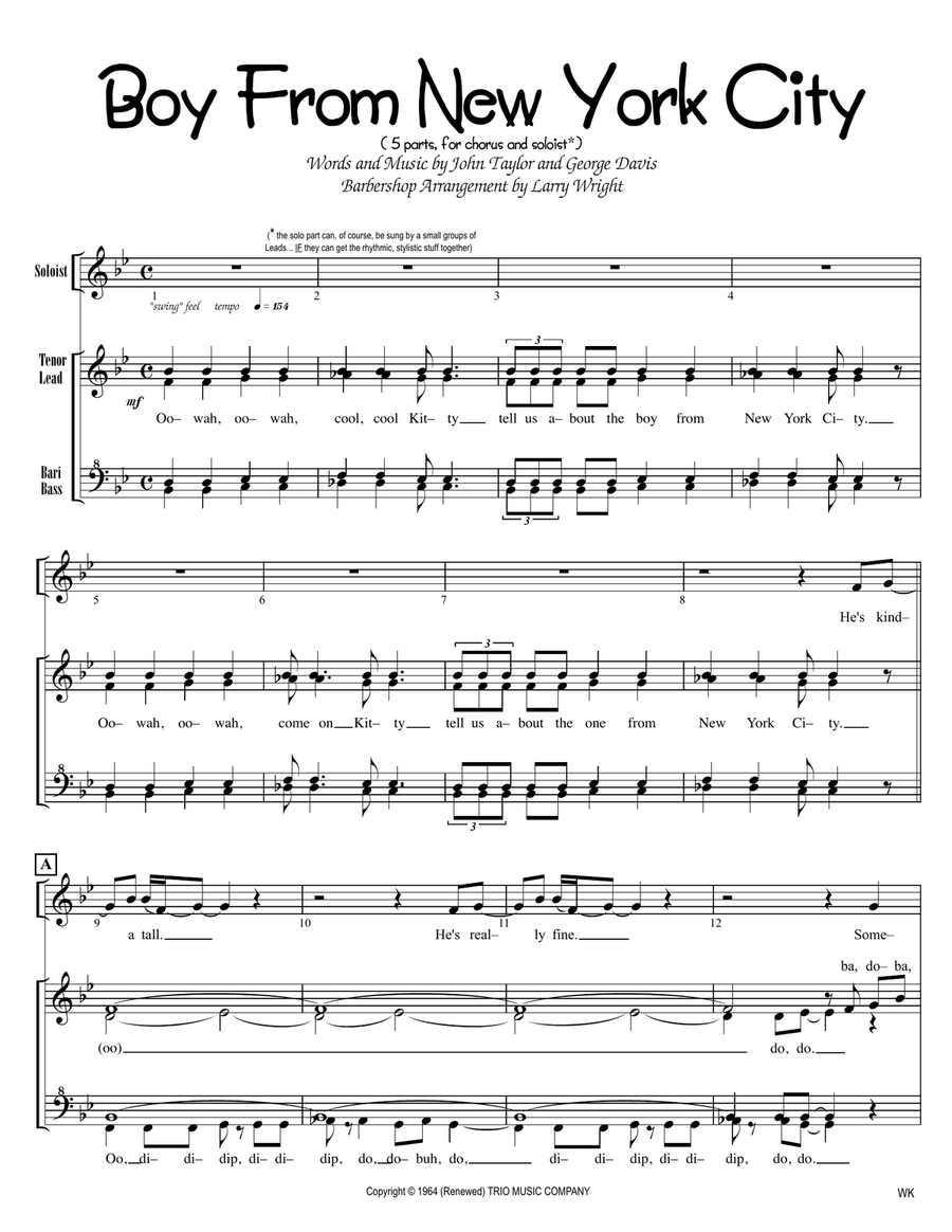 The Boy From New York City SSAA scores gallery preview page 1