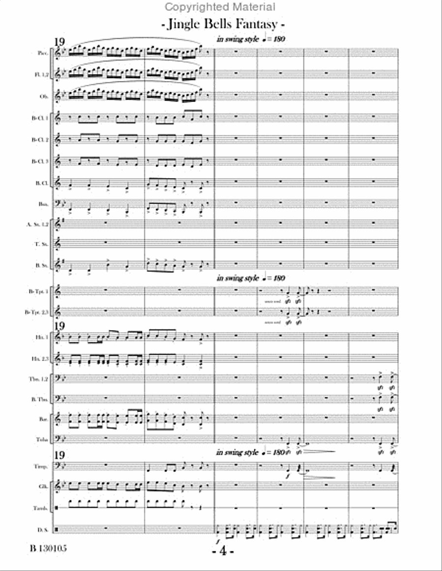 Jingle Bells Fantasy Concert Band scores gallery preview page 7