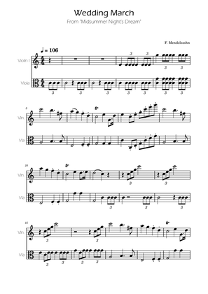 Wedding March - Violin and Viola Duet - F.Mendelssohn