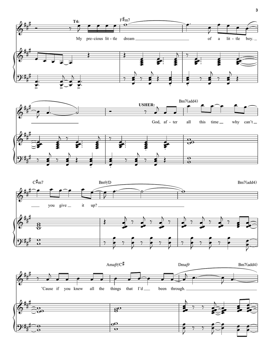 Precious Little Dream / AIDS Is God's Punishment (from A Strange Loop) Voice scores gallery preview page 3