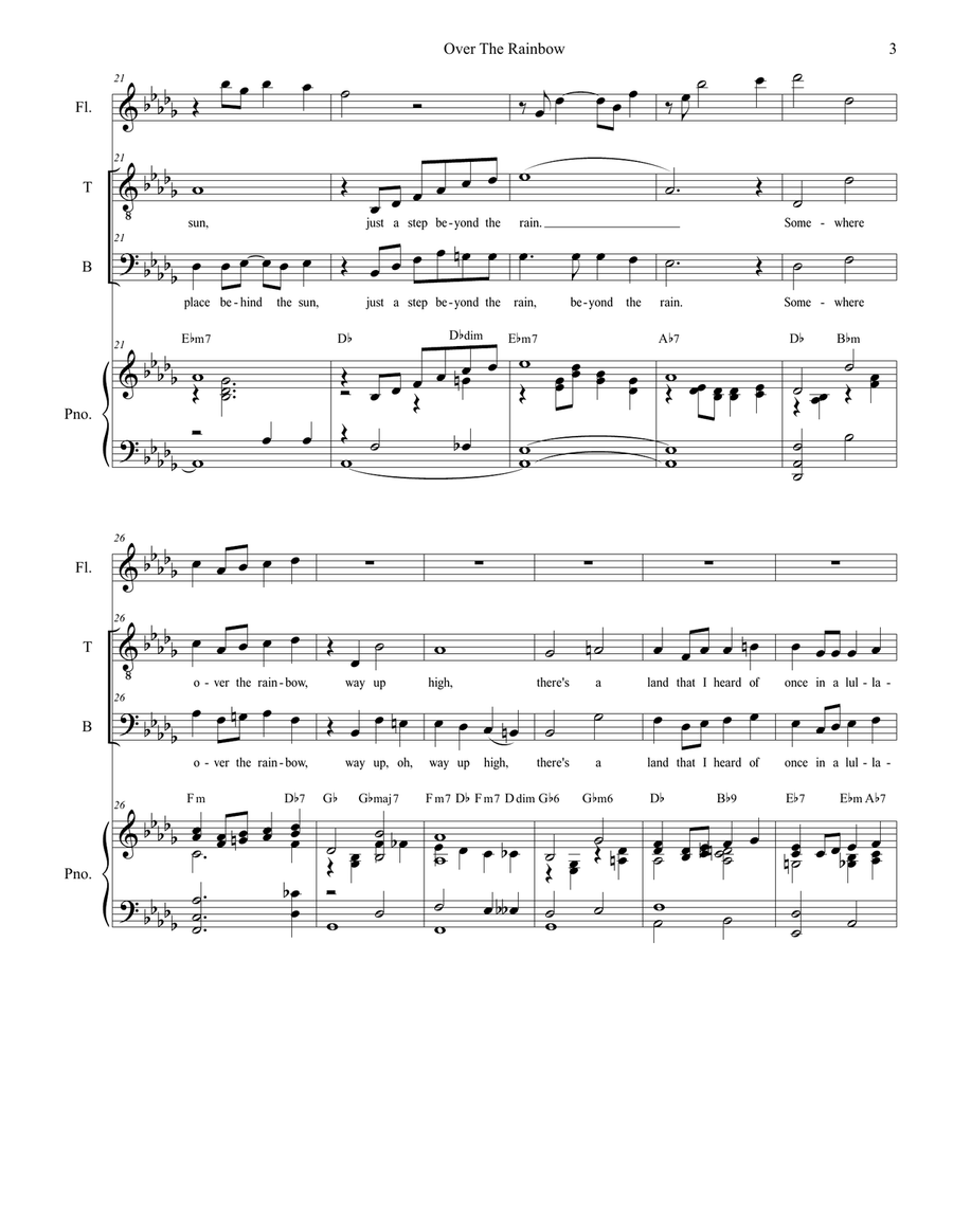 Over The Rainbow (from The Wizard Of Oz) Piano scores gallery preview page 3