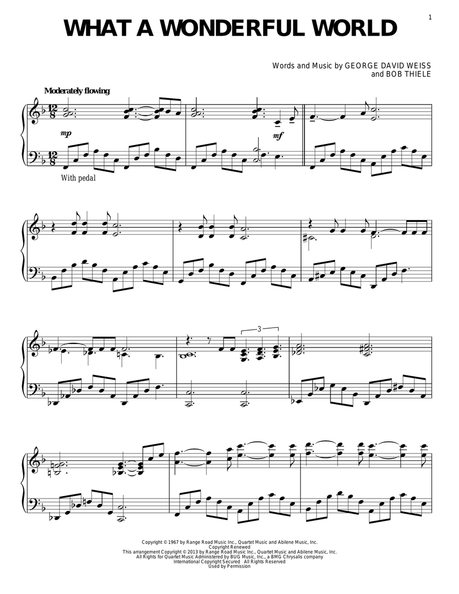 What A Wonderful World Piano Solo scores gallery preview page 1