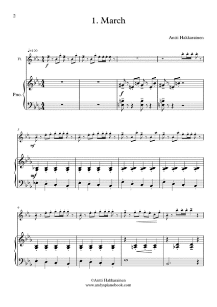 Three Easy Pieces for Flute and Piano