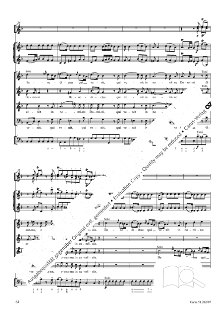 Missa longa in C major (Missa longa in C) 4-Part scores gallery preview page 65