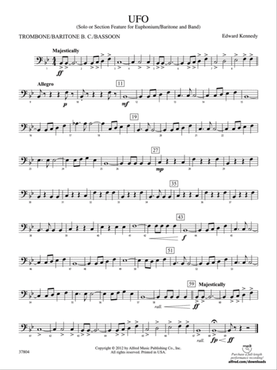UFO: 1st Trombone Concert Band scores gallery preview page 1