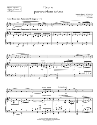 Ravel - Pavane pour une infante défunte, oboe and piano