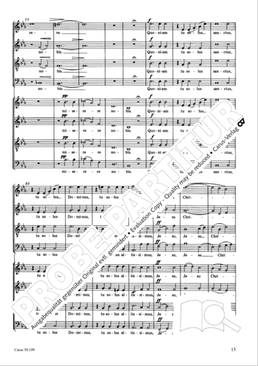 Mass in E flat major (Messe in Es) 4-Part scores gallery preview page 16