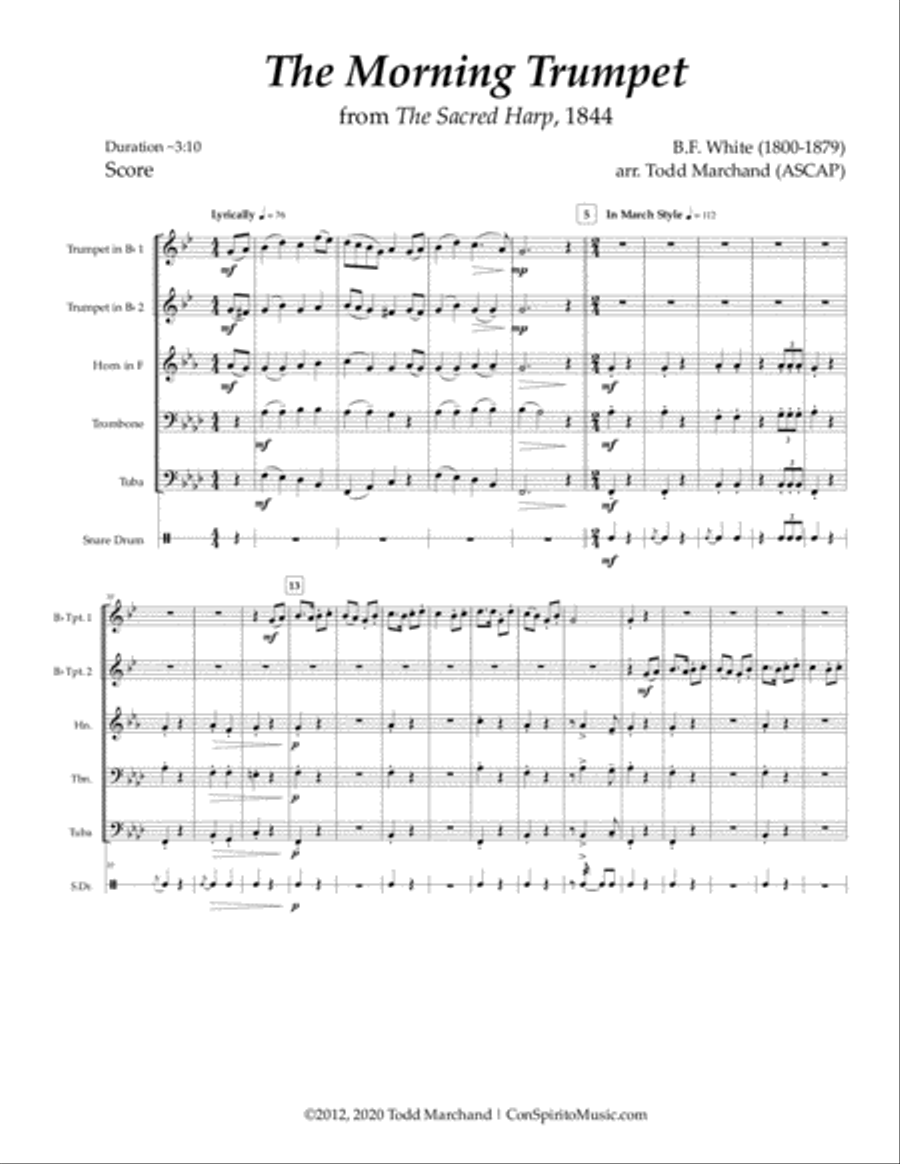 The Morning Trumpet - brass quintet Brass Quintet scores gallery preview page 2