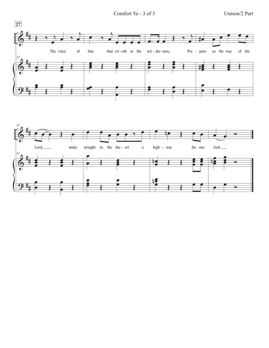 The Messiah for Young Voices - Unison/ 2 part Unison Choir scores gallery preview page 3