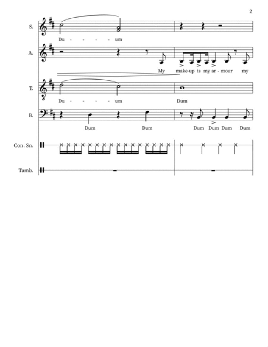 Make-up (ira' Radio Mix) 4-Part scores gallery preview page 2