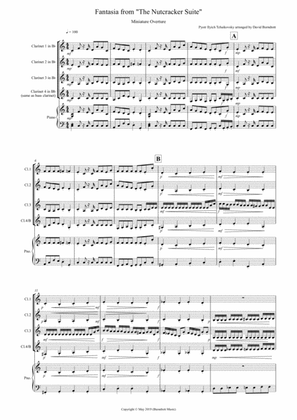 Book cover for Miniature Overture (Fantasia from Nutcracker) for Clarinet Quartet