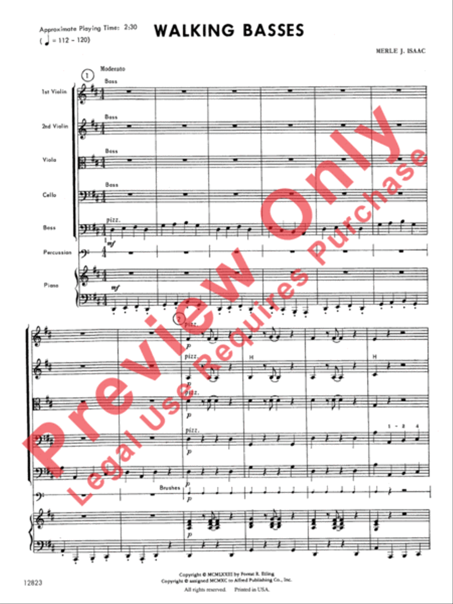 Walking Basses Walking Basses String Orchestra scores gallery preview page 3