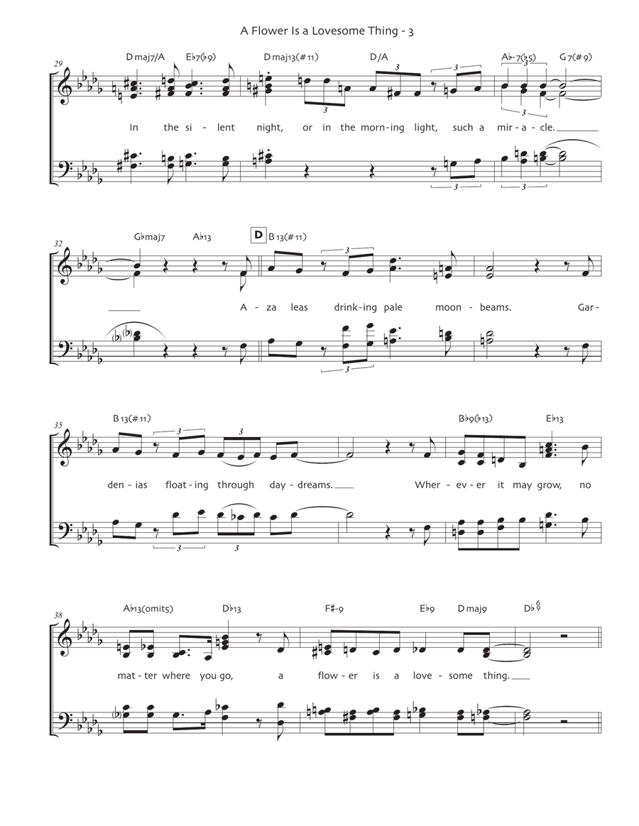 A Flower Is A Lovesome Thing Divisi scores gallery preview page 4