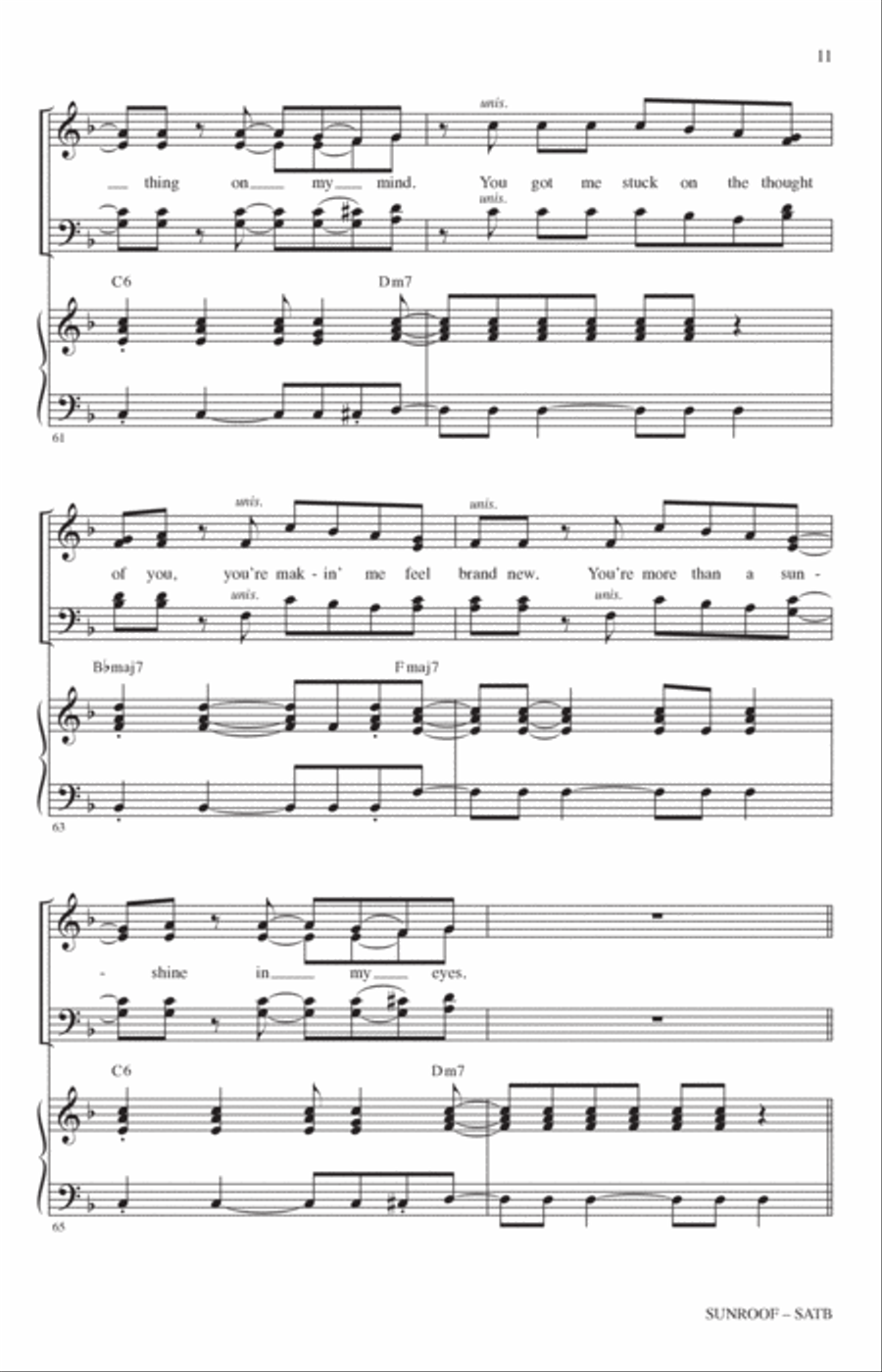 Sunroof (arr. Alan Billingsley) 4-Part scores gallery preview page 10