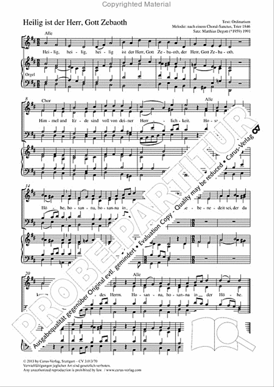 Heilig ist der Herr, Gott Zebaoth 4-Part scores gallery preview page 2