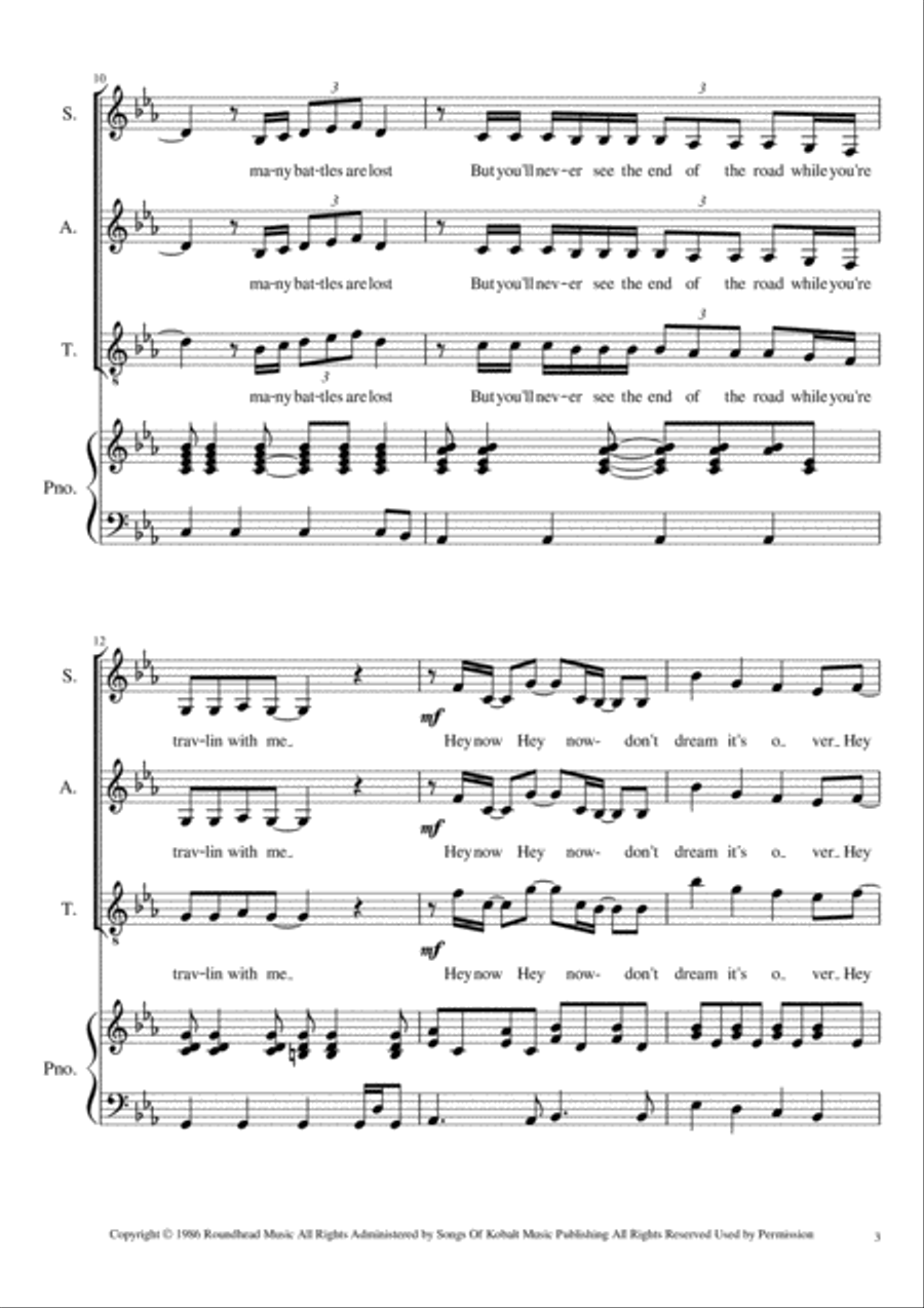 Don't Dream It's Over Don't Dream It's Over Choir scores gallery preview page 3
