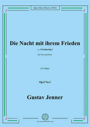 Book cover for Jenner-Die Nacht mit ihrem Frieden,in F Major,Op.2 No.1