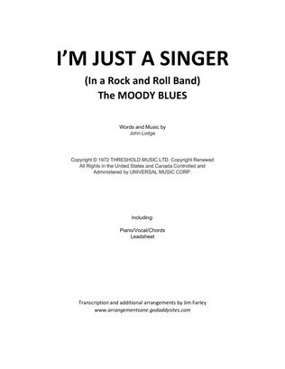 Book cover for I'm Just A Singer (In A Rock And Roll Band)