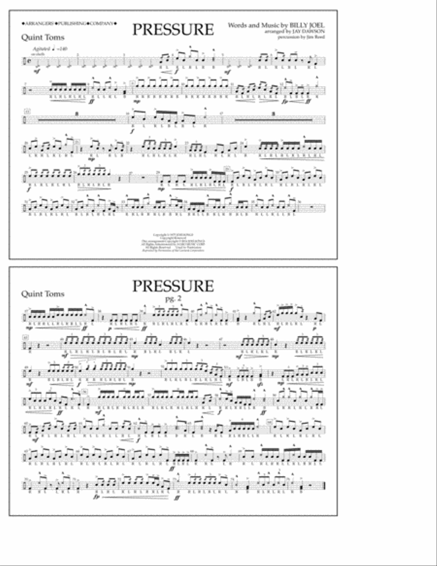 Pressure - Quint-Toms Pressure - Quint-Toms Marching Band scores gallery preview page 1