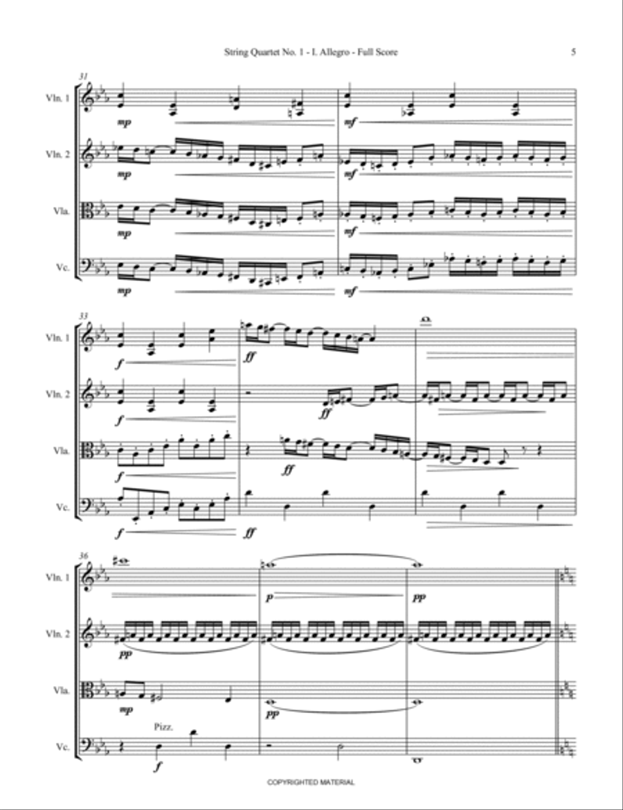 String Quartet No. 1 String Quartet scores gallery preview page 5