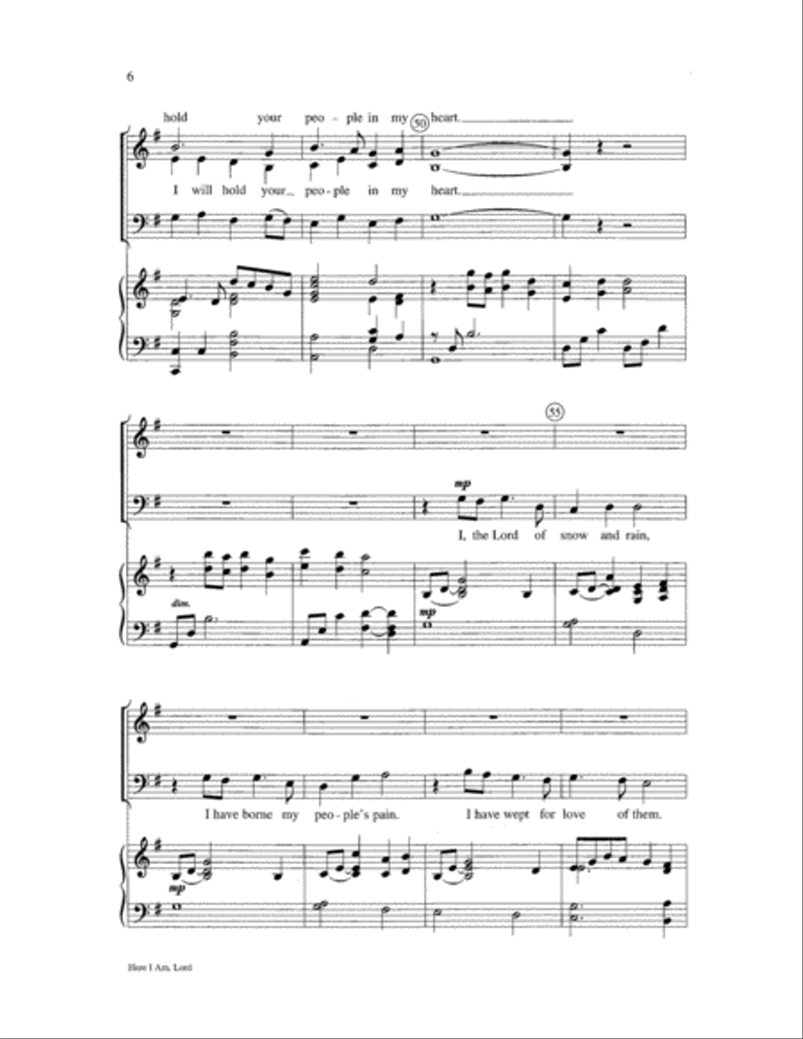Here I Am, Lord Here I Am, Lord 3-Part scores gallery preview page 6