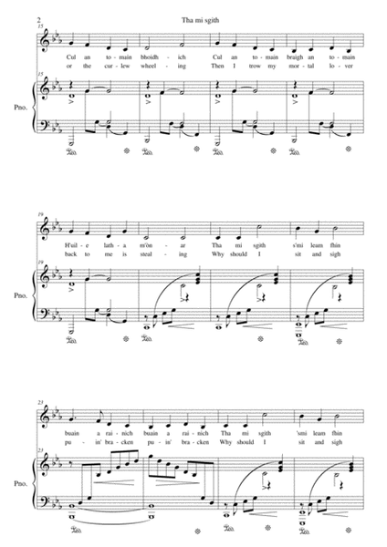 Hebridean fairy's love song (Tha Mi sgith) arranged for voice and piano in C Minor image number null