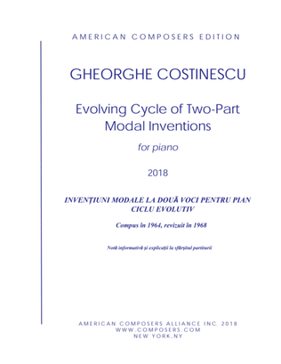 Book cover for [Costinescu] Evolving Cycle of Two-Part Modal Inventions