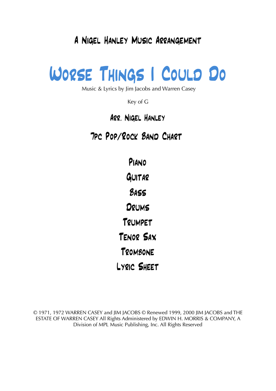 There Are Worse Things I Could Do Jazz Ensemble scores gallery preview page 1