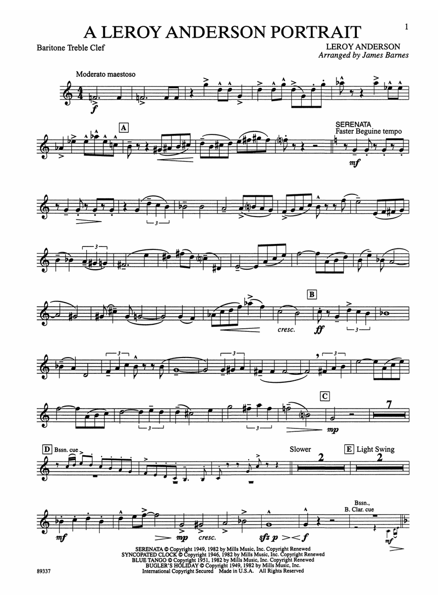 Leroy Anderson Portrait: Baritone T.C.