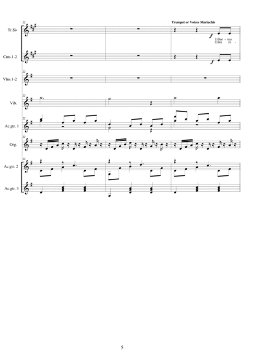 Mi buena amiga - Valz Mariachi Voice scores gallery preview page 5