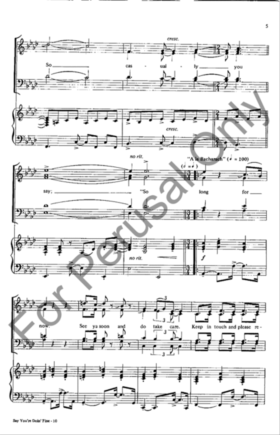 Say You're Doin' Fine 4-Part scores gallery preview page 5