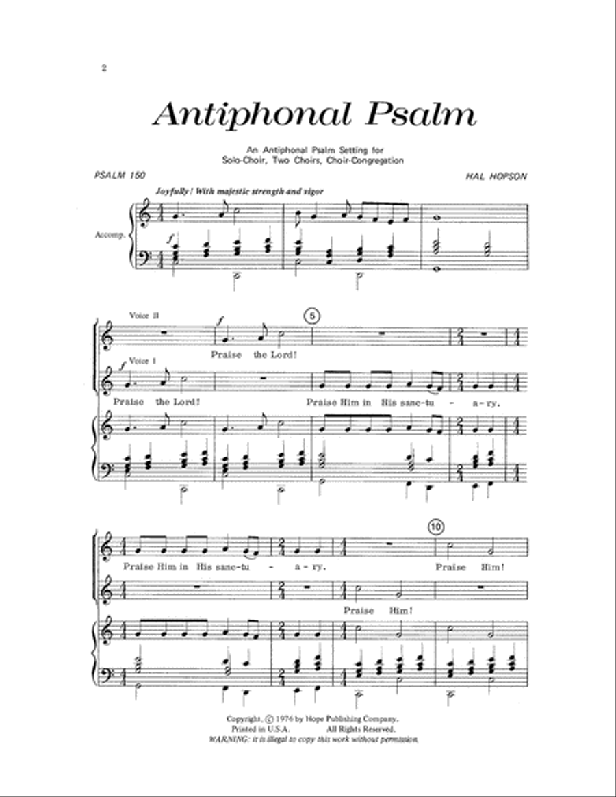Antiphonal Psalm Choir scores gallery preview page 2