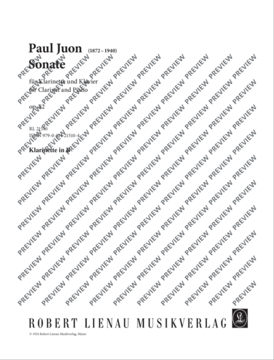Sonata Sonata Clarinet Solo scores gallery preview page 20