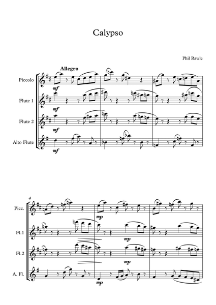 Calypso - Flute Quartet image number null
