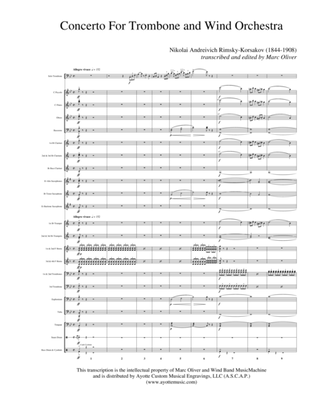 Book cover for Rimsky Korsakov Trombone Concerto (transcribed for Concert Band)