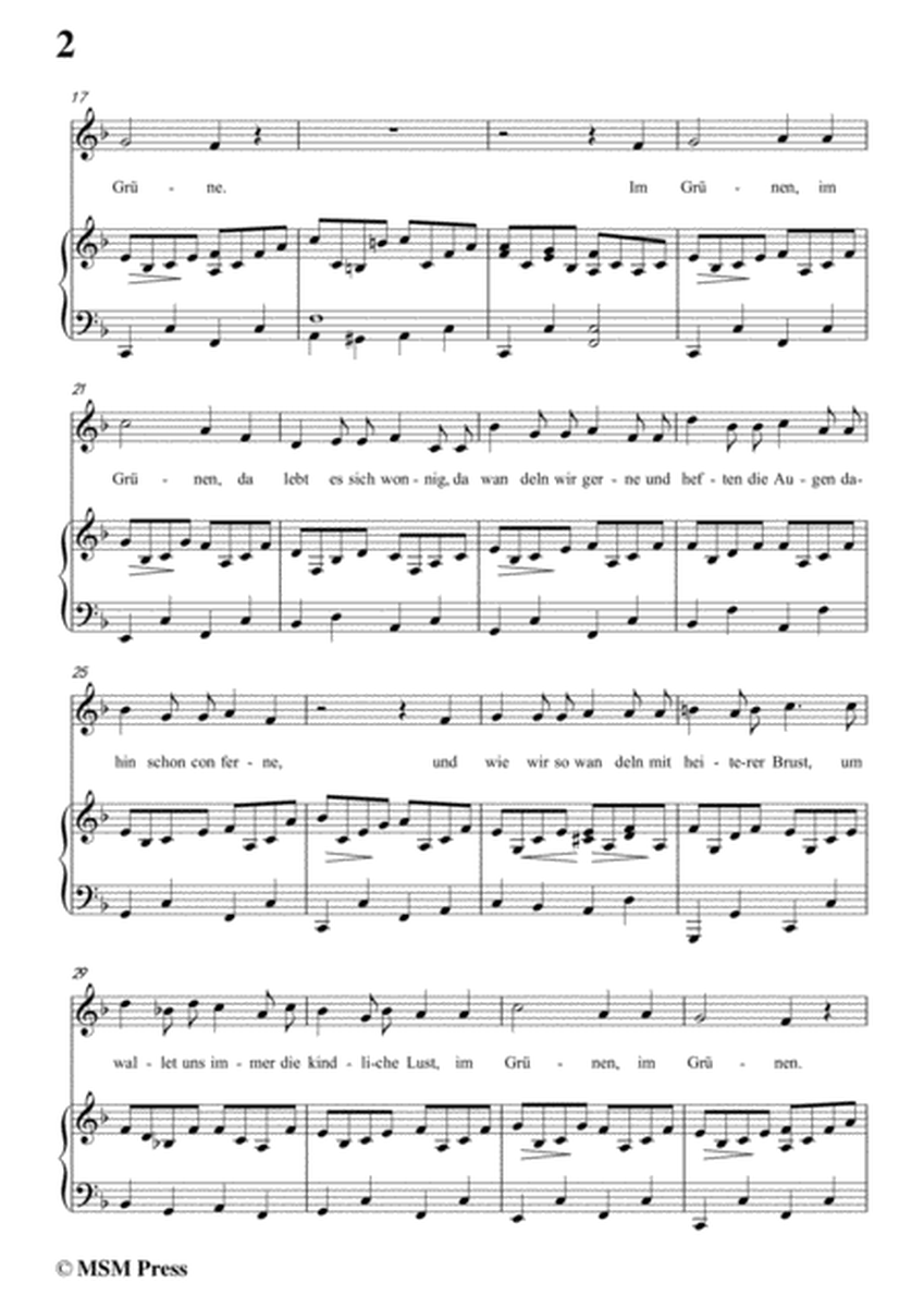 Schubert-Das Lied im Grünen,Op.115 No.1,in F Major,for Voice&Piano image number null
