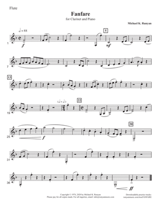 Fanfare, for Clarinet with Piano Accompaniment (Clarinet part only)