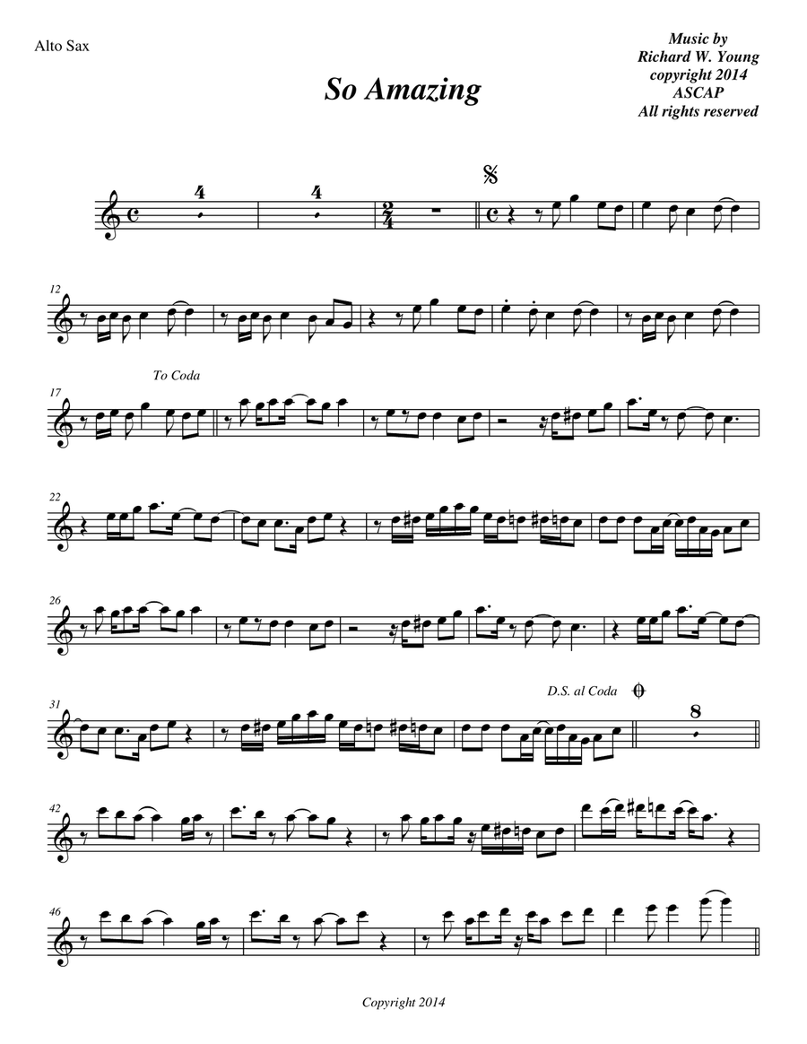 So Amazing Alto Sax Alto Saxophone Digital Sheet Music