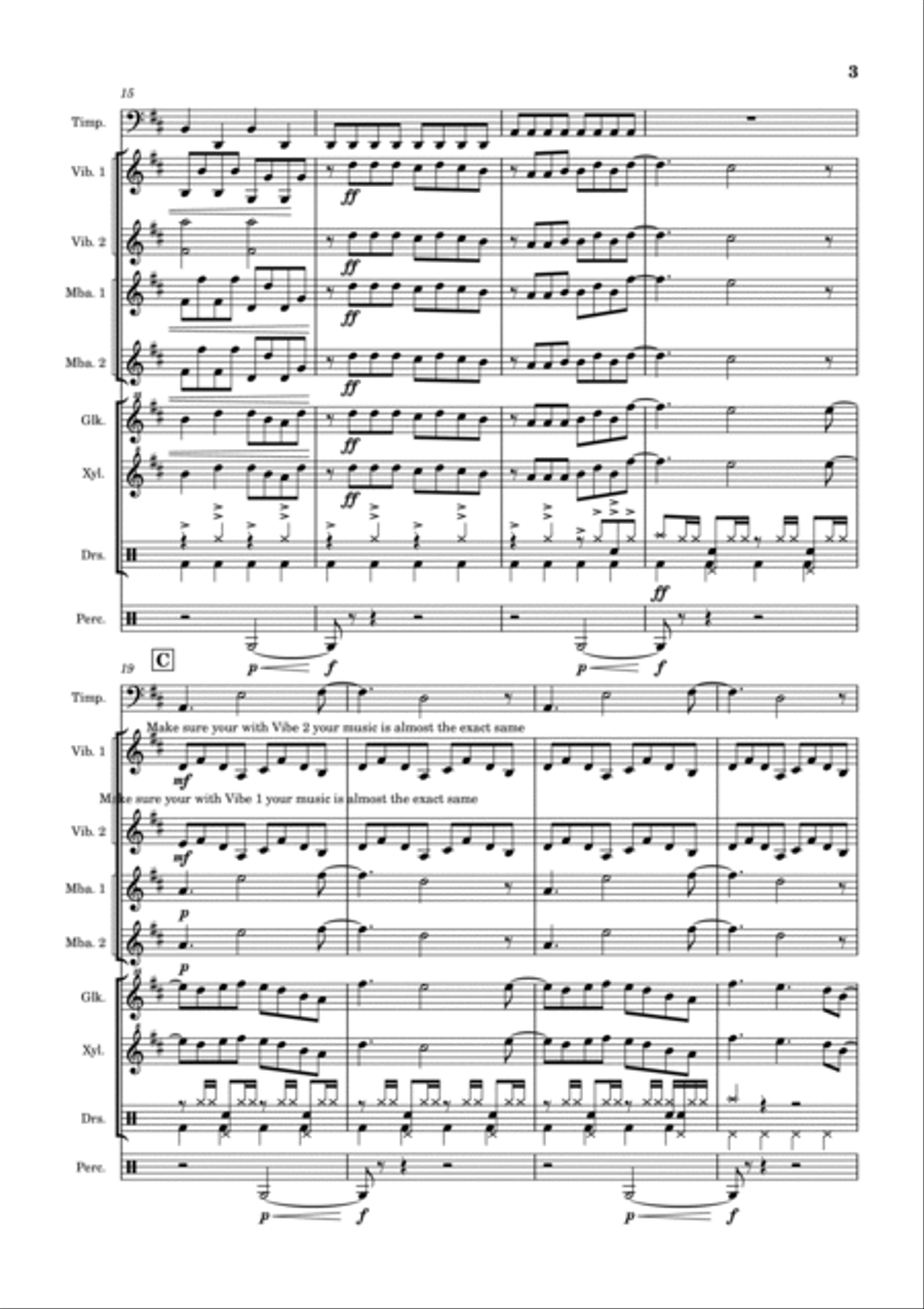 When Can I See You Again? Percussion Ensemble scores gallery preview page 3