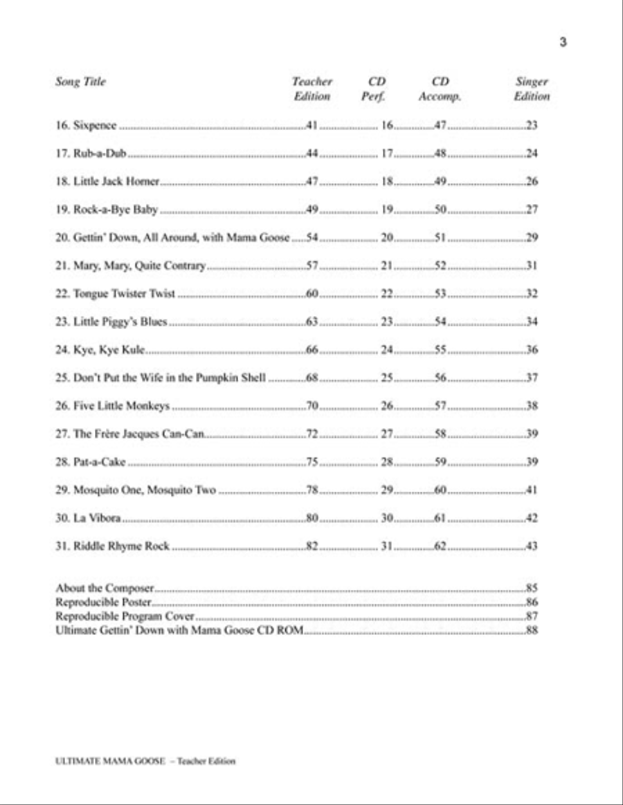 The Ultimate Gettin' Down With Mama Goose Unison Choir scores gallery preview page 3