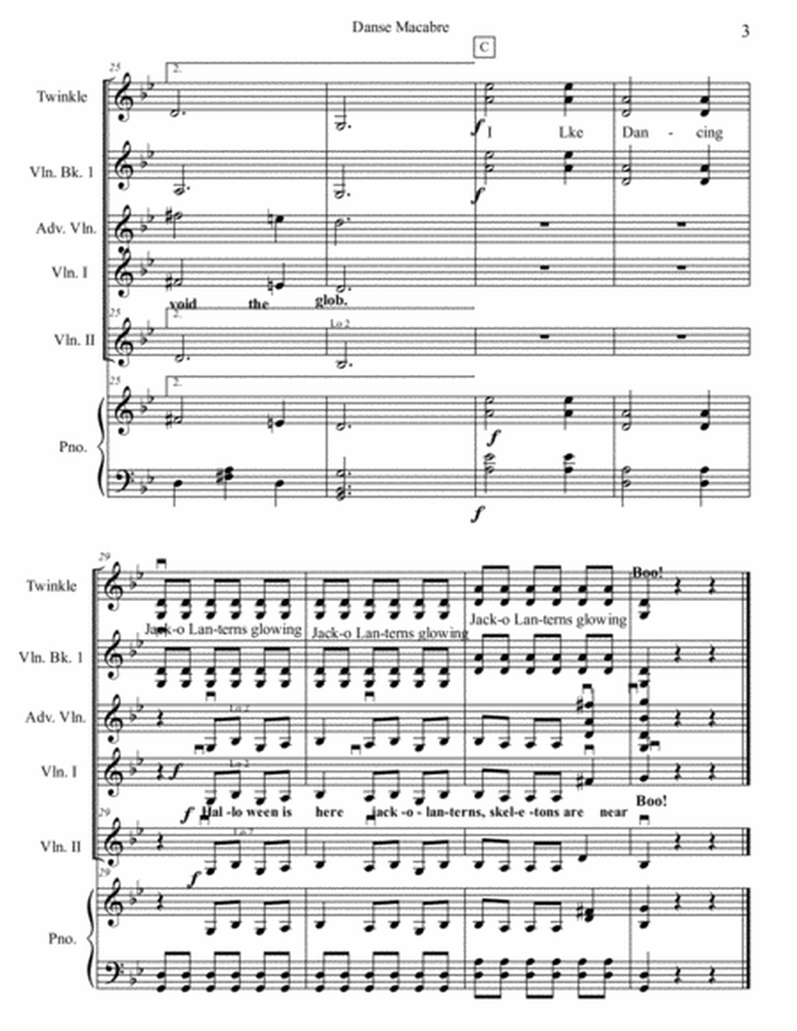 Danse Macabre for Mixed-Level Violin Ensemble image number null