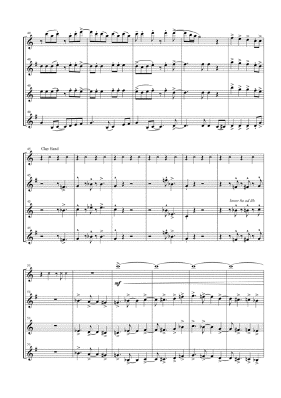 You Can't Stop The Beat Woodwind Quartet scores gallery preview page 4