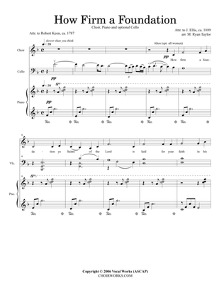 How Firm a Foundation : SATB Choir, Piano and Cello