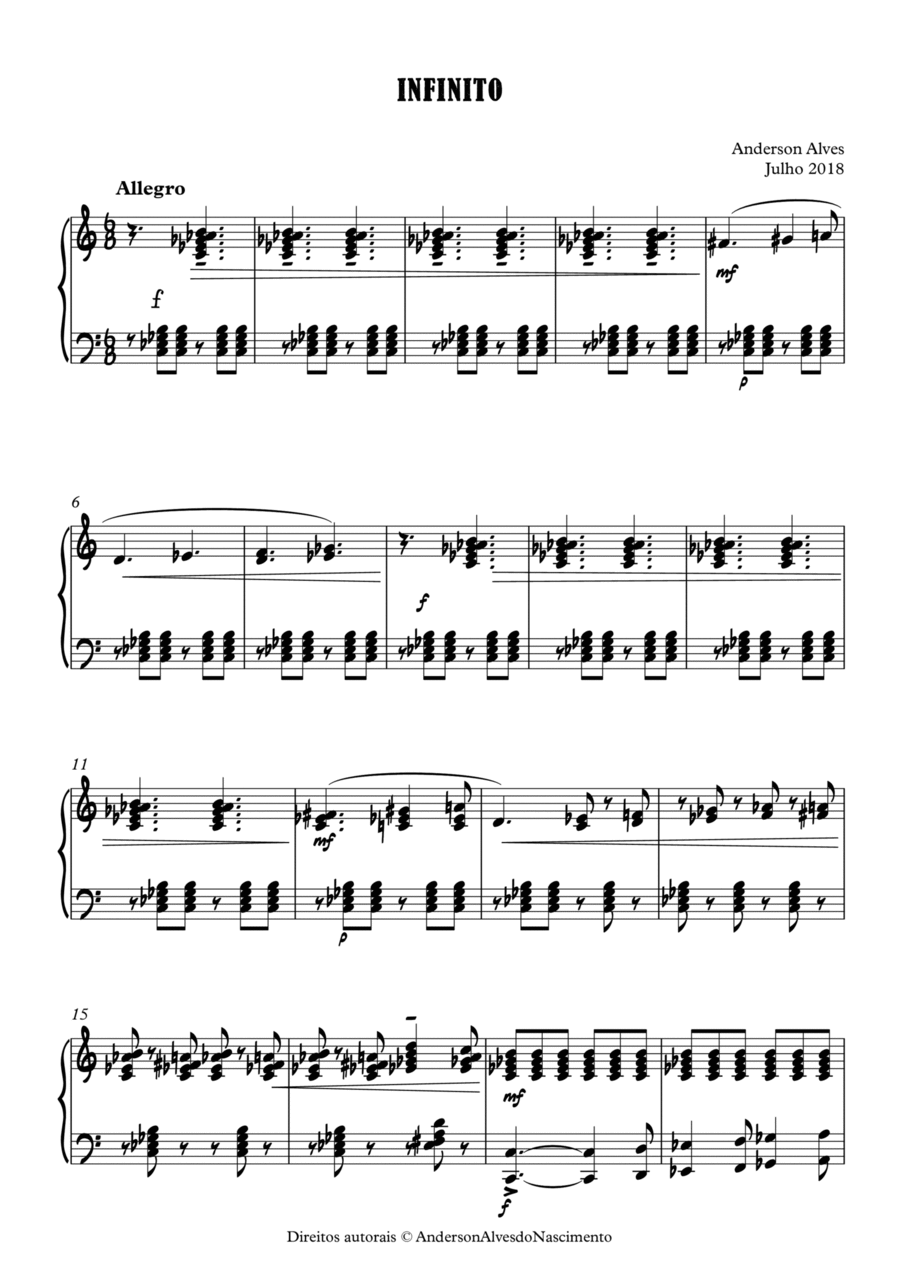Infinito Piano Solo scores gallery preview page 1