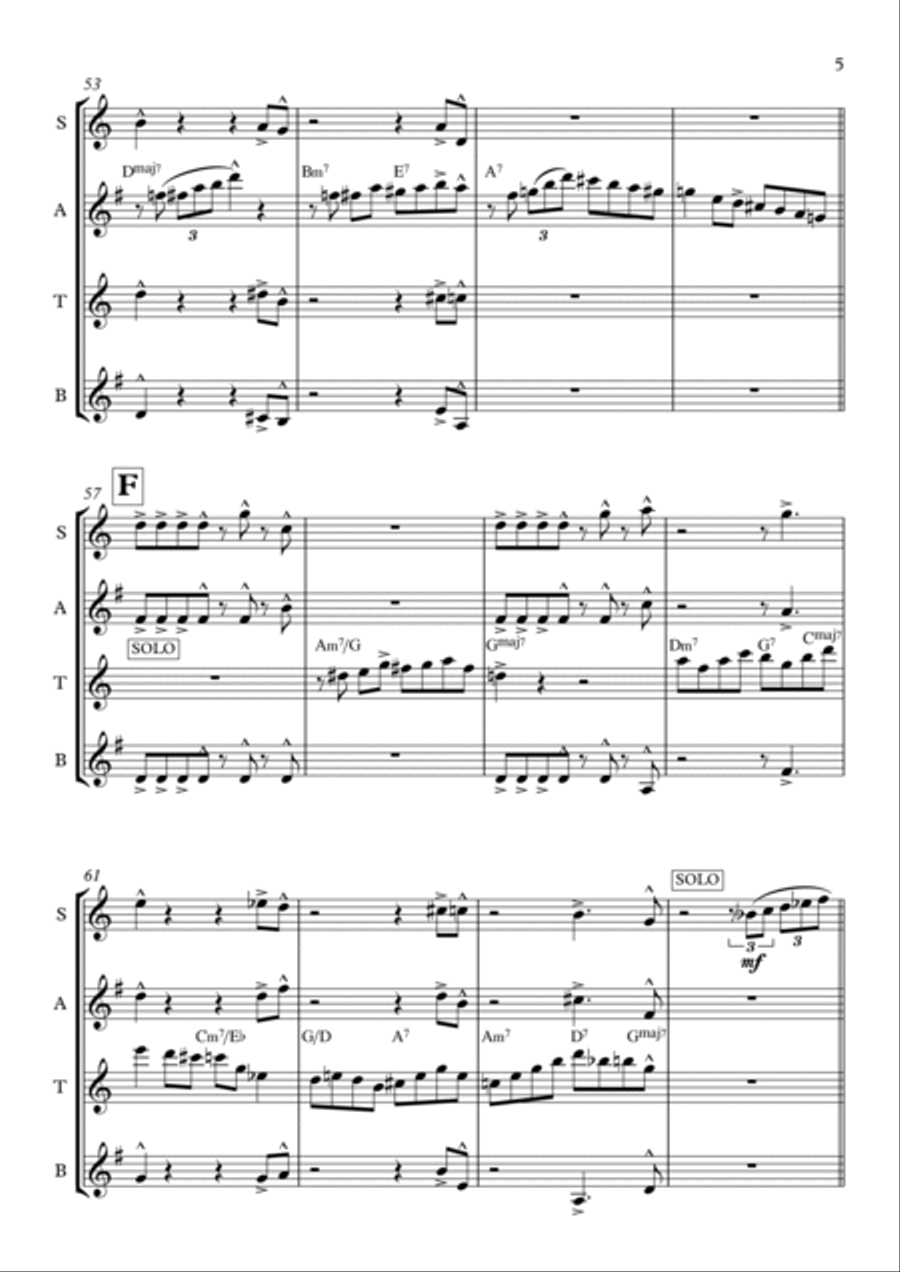 The Polar Express Saxophone Quartet scores gallery preview page 5