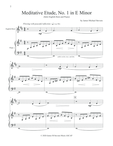 Meditative Etude, No. 1 in E Minor - English Horn & Piano image number null