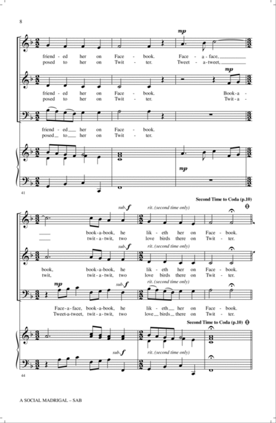A Social Madrigal 3-Part scores gallery preview page 6