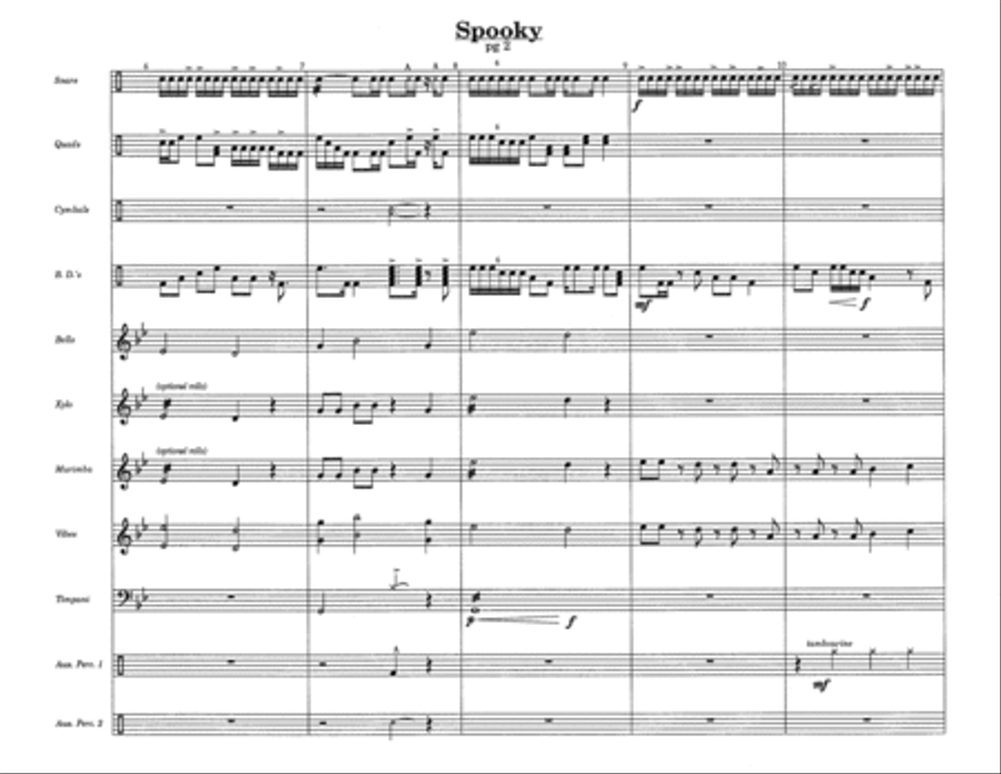 Spooky w/Tutor Tracks Percussion Ensemble scores gallery preview page 4